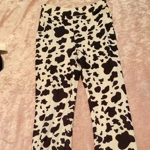 Cow print bell bottoms